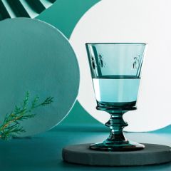  原产La Rochère蜜蜂系列玻璃酒杯高脚杯水杯果汁杯 蓝色 